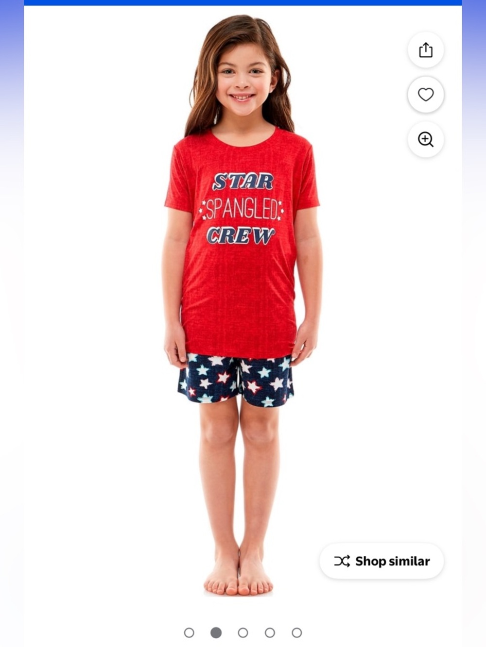 Kids Red "Star Spangled Crew" Pajama Set